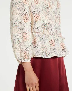 Blouse fluide Gala imprimée beige clair-Galeries Lafayette Clearance