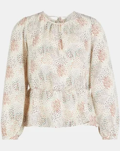 Blouse fluide Gala imprimée beige clair-Galeries Lafayette Clearance