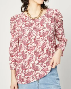 Femme Esprit Tops Et Blouses^Blouse fluide imprimée rouge/écru