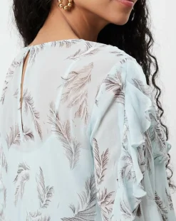 Femme Derhy Tops Et Blouses^Blouse Glamour fluide imprimée fluide bleu ciel