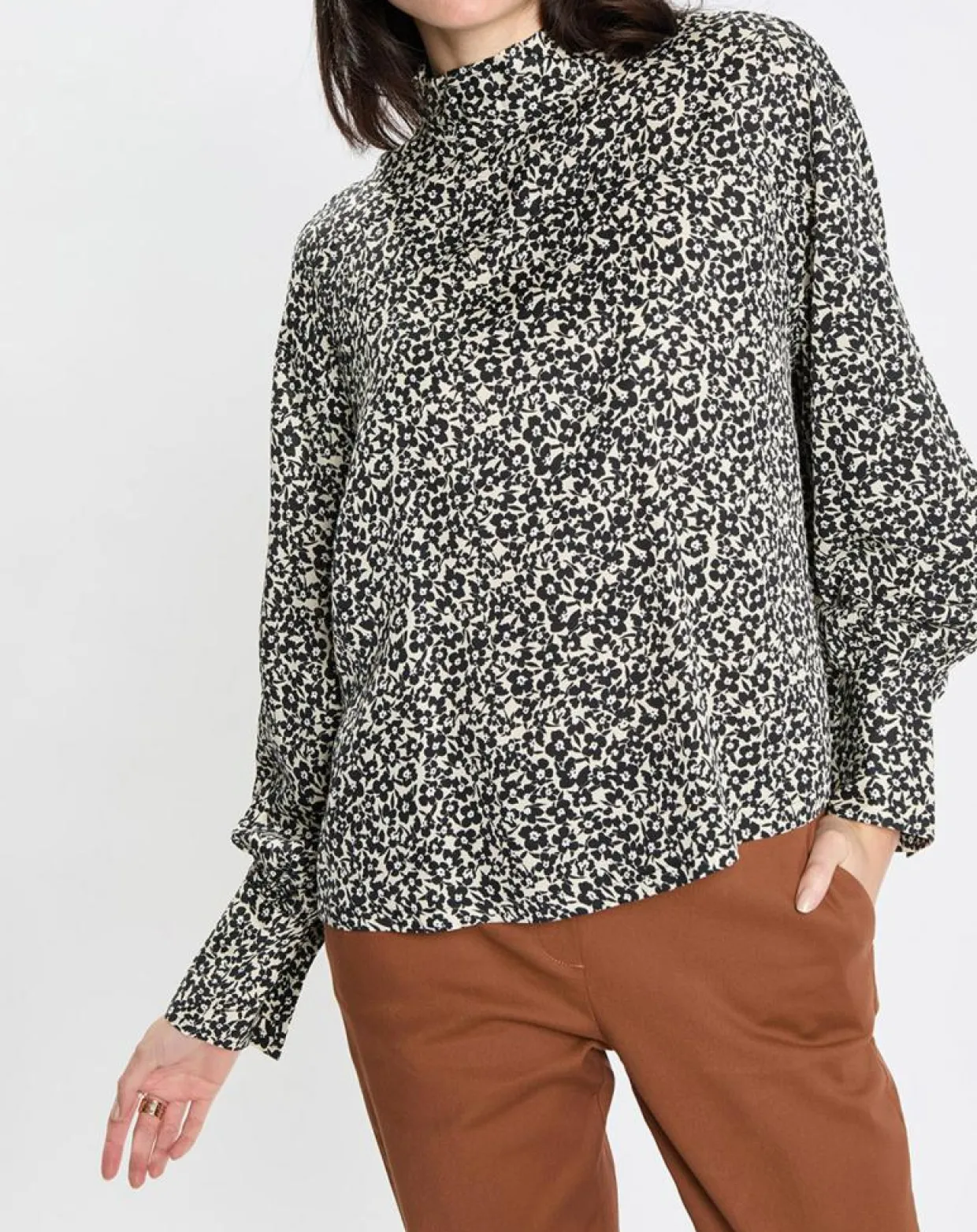 Femme Marc O'Polo Tops Et Blouses^Blouse imprimée fleurs blanc/noir