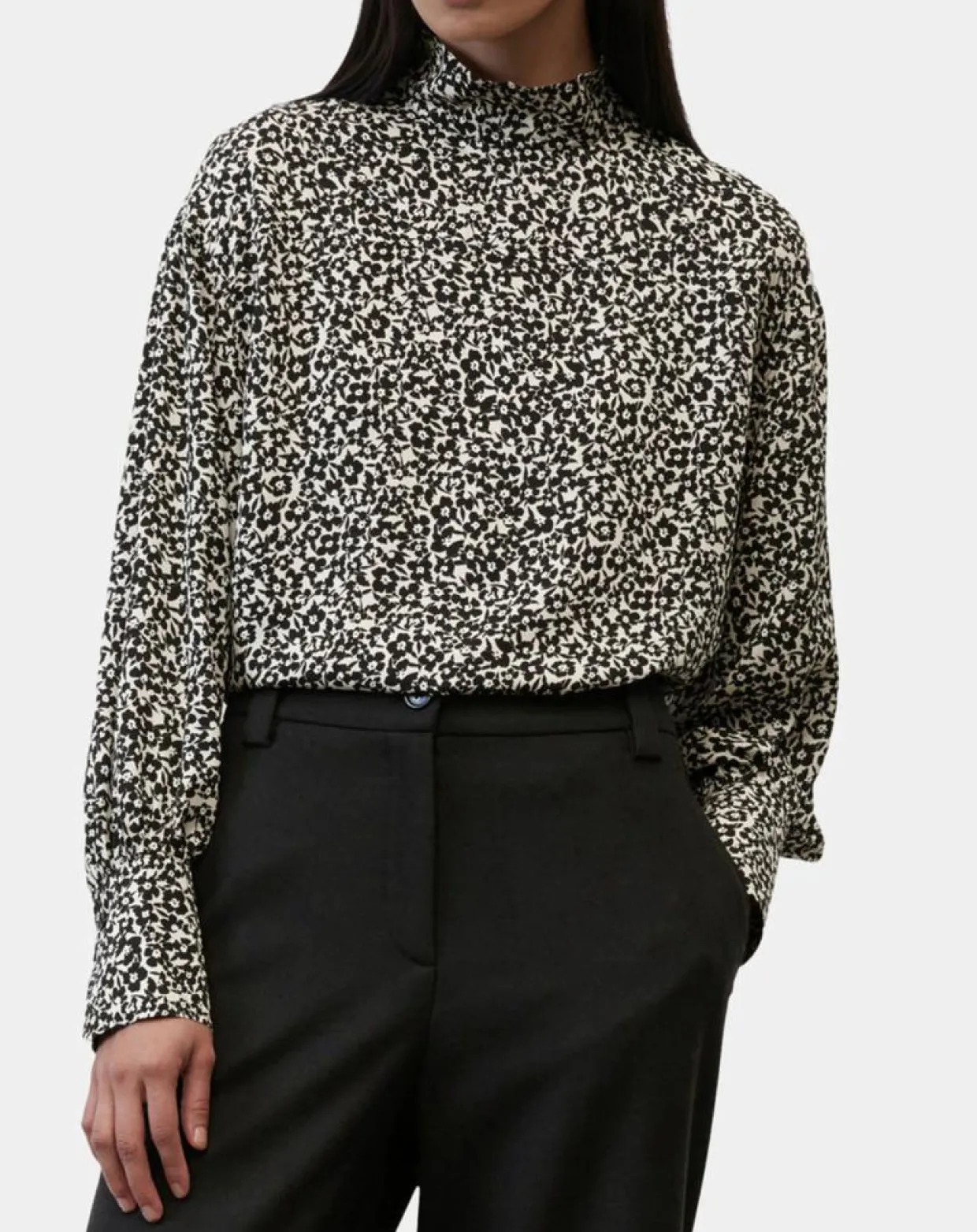 Femme Marc O'Polo Tops Et Blouses^Blouse imprimée fleurs blanc/noir