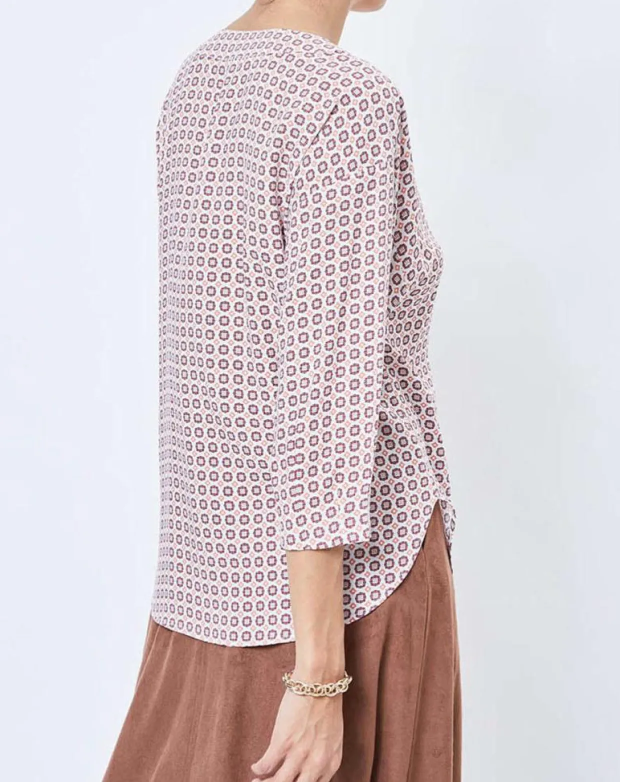 Blouse imprimée géométrique blanc/multicolore-Esprit Best