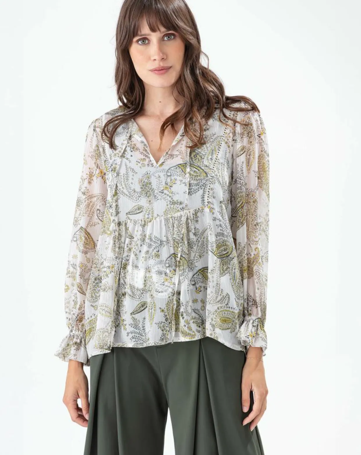 Femme Indies Tops Et Blouses^Blouse Jhalak cachemire argente
