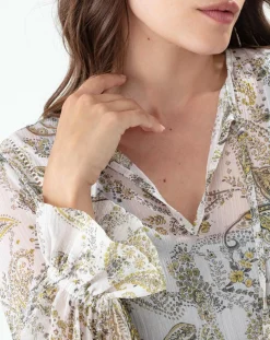Femme Indies Tops Et Blouses^Blouse Jhalak cachemire argente