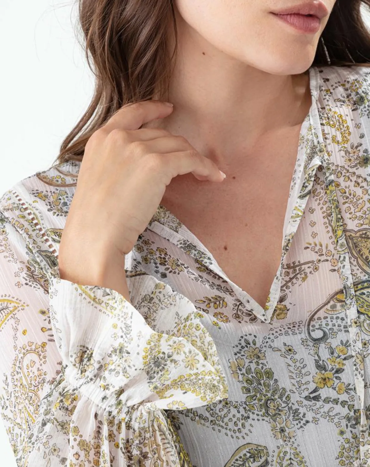 Femme Indies Tops Et Blouses^Blouse Jhalak cachemire argente