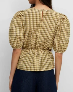 Femme Marc O'Polo Tops Et Blouses^Blouse Kro en Coton mélangé gaufrée moutarde