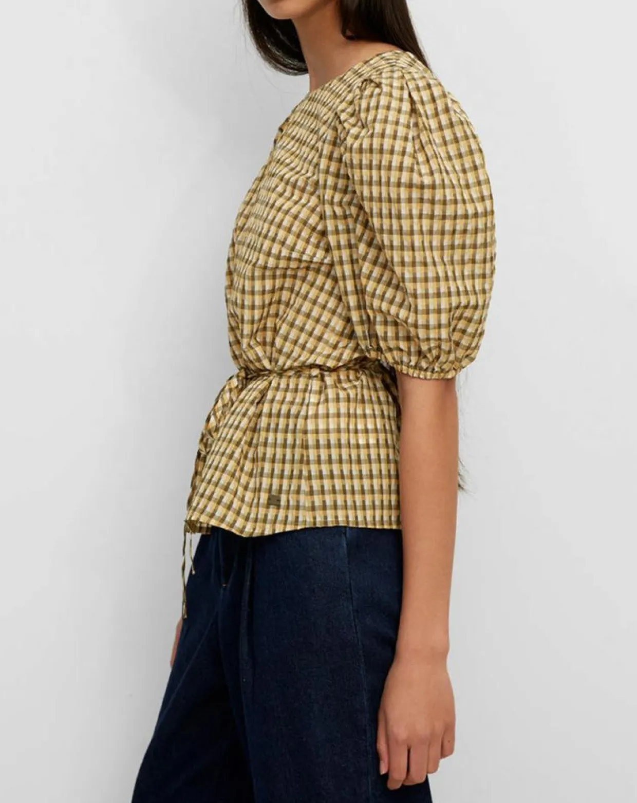 Femme Marc O'Polo Tops Et Blouses^Blouse Kro en Coton mélangé gaufrée moutarde