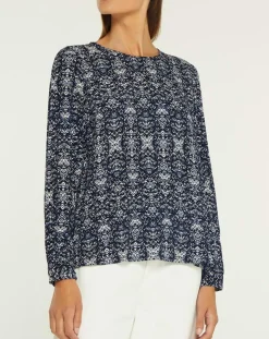 Blouse Leandra bleu marine-Yerse Sale