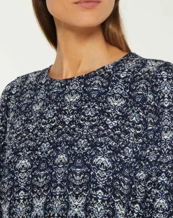 Blouse Leandra bleu marine-Yerse Sale