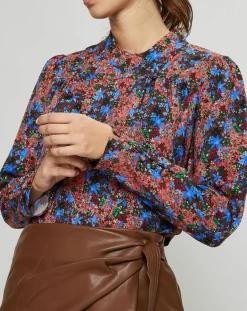 Femme Suncoo Tops Et Blouses^Blouse Livia imprimée marron/bleu