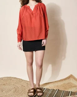 Blouse loose Olivera rouge-Louizon Clearance
