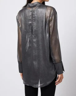 Femme Esprit Tops Et Blouses^Blouse lurex 2 en 1 gris foncé