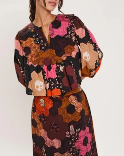 Blouse Médiéval Patchwork imprimée multicolore-Manoush Hot