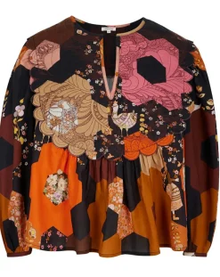 Blouse Médiéval Patchwork imprimée multicolore-Manoush Hot