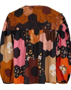 Blouse Médiéval Patchwork imprimée multicolore-Manoush Hot