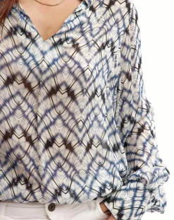 Blouse Mia indigo/écru-Lauren Vidal Discount