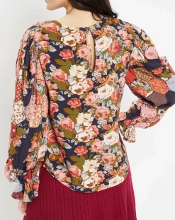 Blouse Patchwork encre-Manoush Sale
