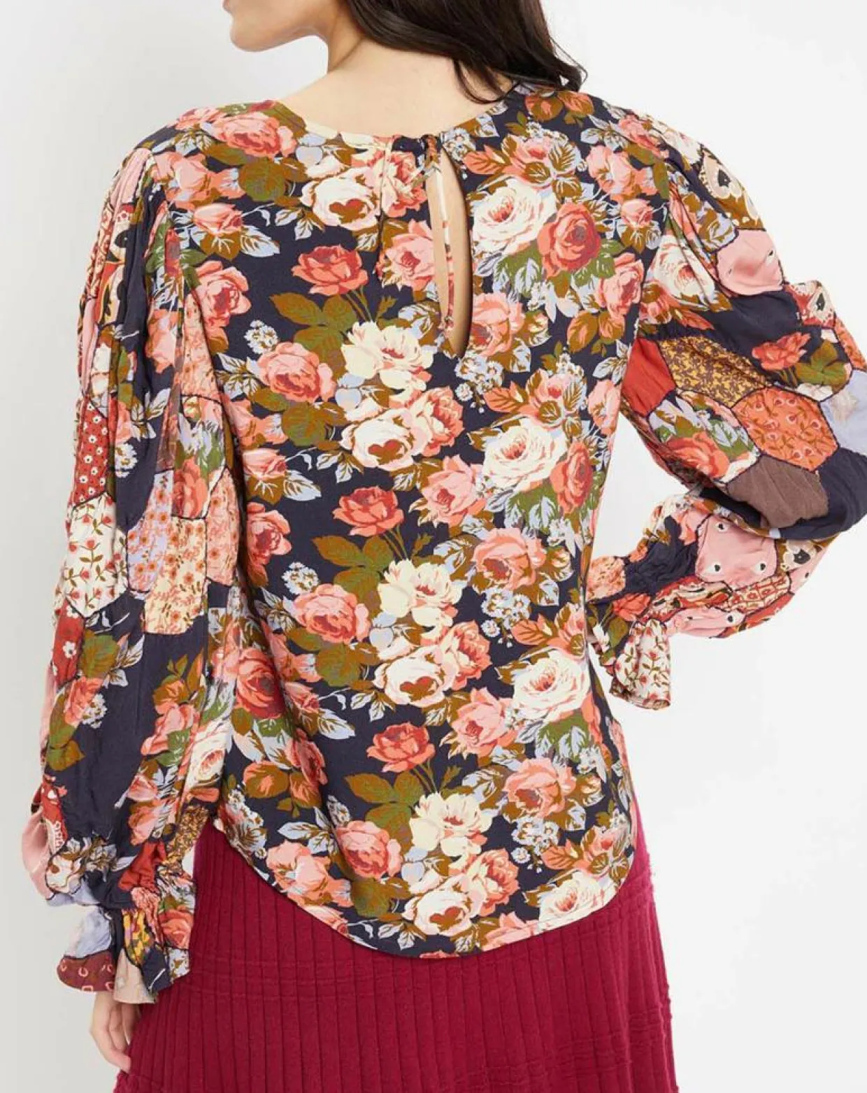 Blouse Patchwork encre-Manoush Sale