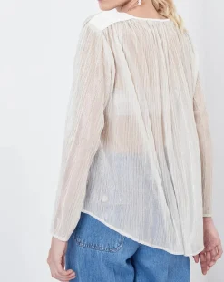 Blouse Plantain transparente blanche-See u Soon Clearance