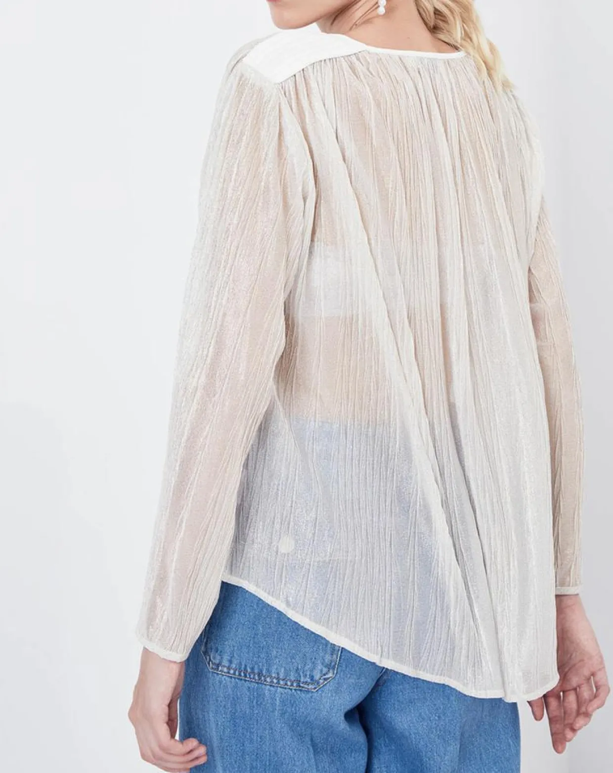 Blouse Plantain transparente blanche-See u Soon Clearance