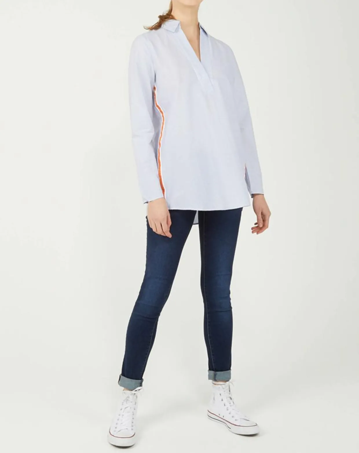 Blouse Popelin rayée bleue-Marc O'Polo New