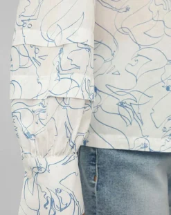 Blouse print sirène blanc/bleu-Marc O'Polo New