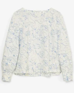 Blouse print sirène blanc/bleu-Marc O'Polo New