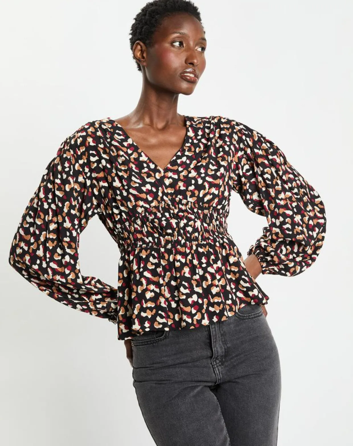 Blouse Print Traviata 2 noir/rouge-Galeries Lafayette Hot
