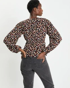 Blouse Print Traviata 2 noir/rouge-Galeries Lafayette Hot