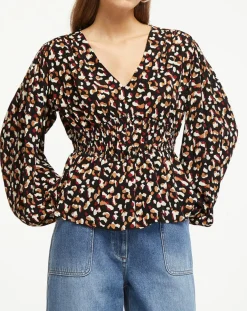 Blouse Print Traviata 2 noir/rouge-Galeries Lafayette Hot