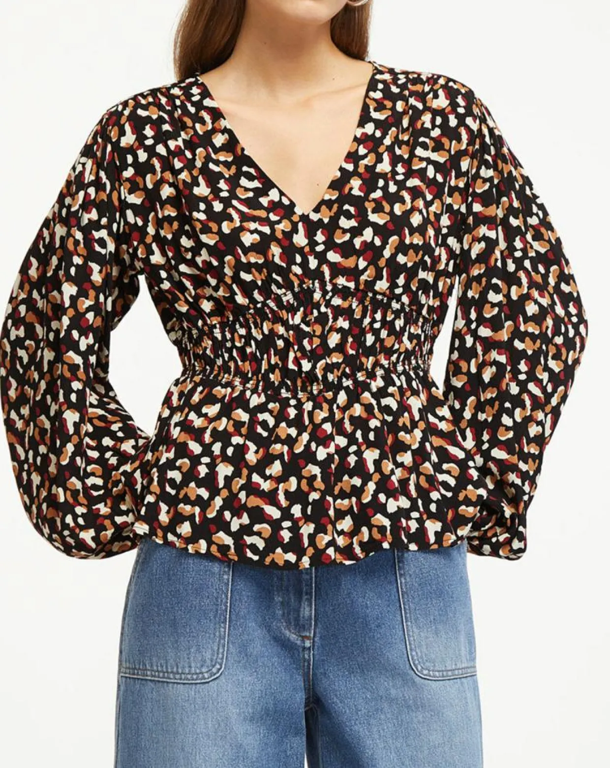 Blouse Print Traviata 2 noir/rouge-Galeries Lafayette Hot