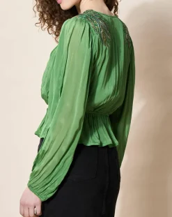 Femme Louizon Tops Et Blouses^Blouse satinée Airbag verte