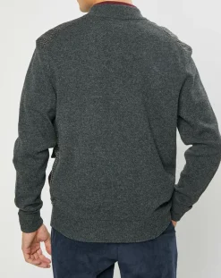 Homme Hackett London Vestes, Blousons^Blouson 100% Laine Tricot imprimé pied-de-poule gris/marron