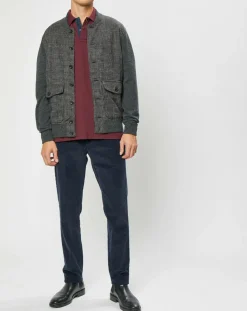 Homme Hackett London Vestes, Blousons^Blouson 100% Laine Tricot imprimé pied-de-poule gris/marron