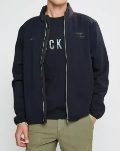 Blouson Aston Martin Racing Jersey bimatière noir-Hackett London