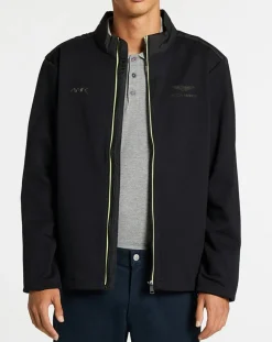 Blouson Aston Martin Racing Jersey bimatière noir-Hackett London
