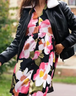Femme La Petite Etoile Vestes, Blousons^Blouson Aviateur en Cuir Zola noir