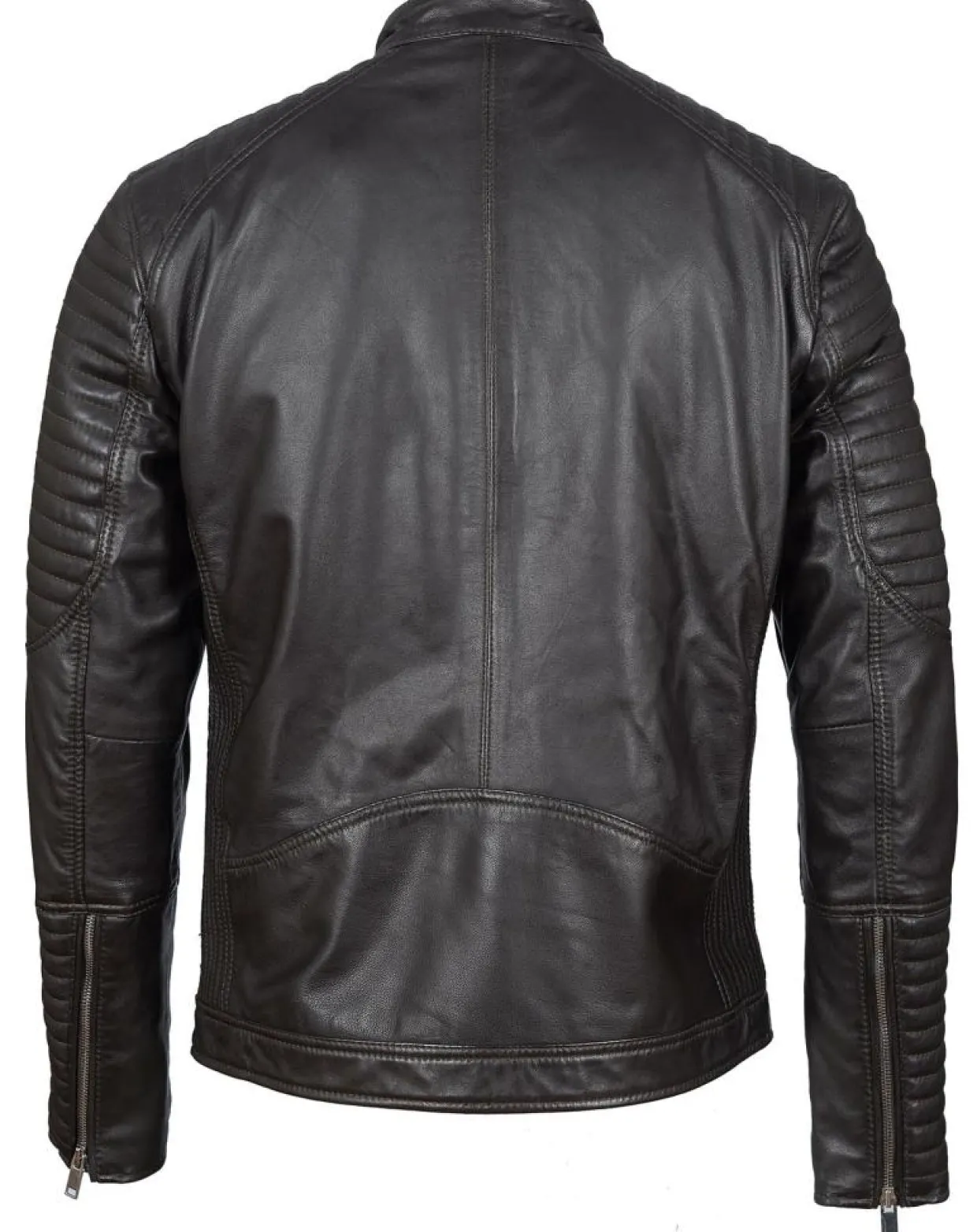 Homme Blue Wellford Vestes, Blousons^Blouson Biker en Cuir Juda marron