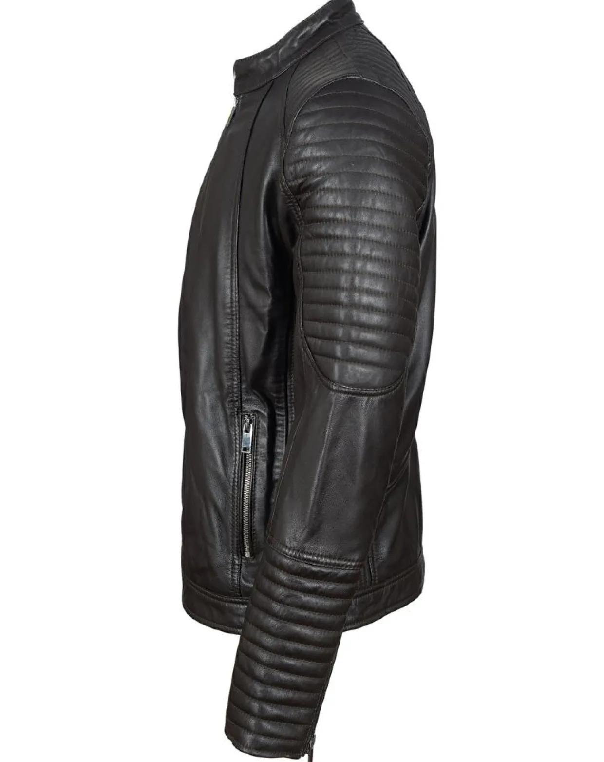 Homme Blue Wellford Vestes, Blousons^Blouson Biker en Cuir Juda marron