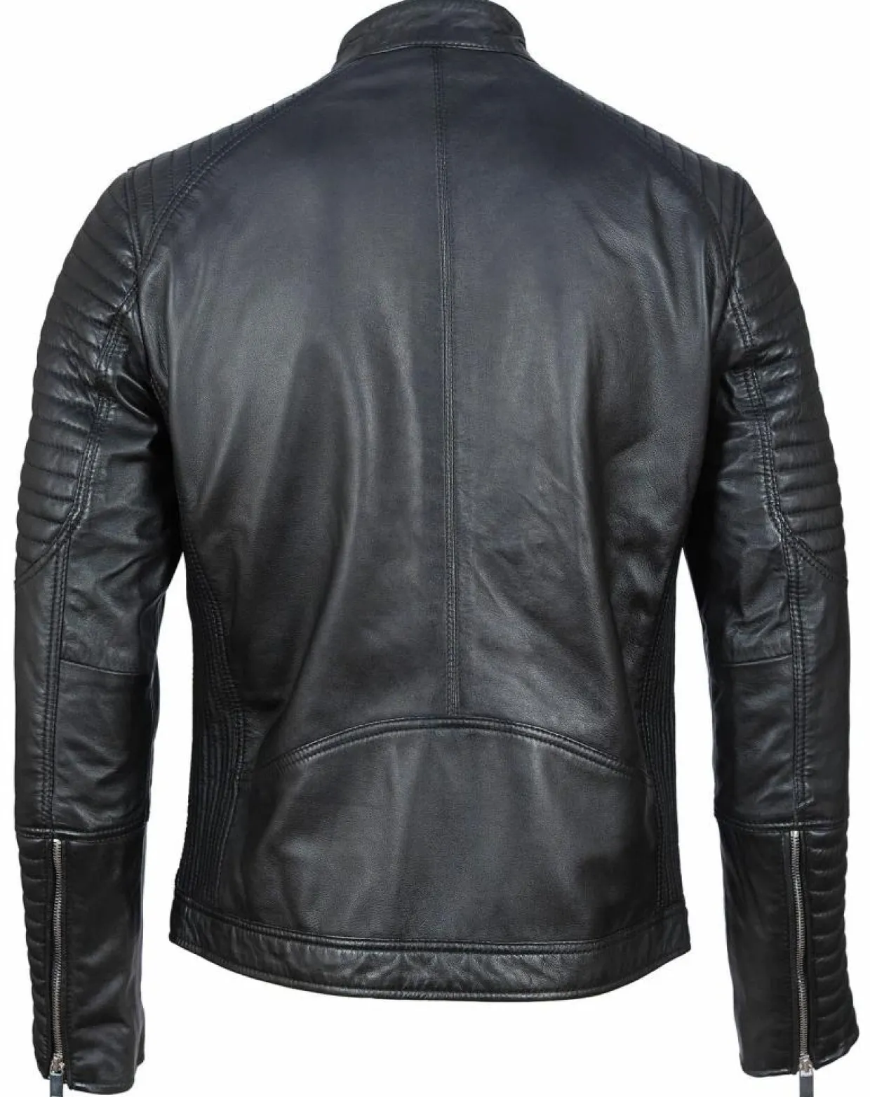 Blouson Biker en Cuir Juda noir-Blue Wellford Sale