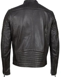 Homme Blue Wellford Vestes, Blousons^Blouson Biker en Cuir Junior marron