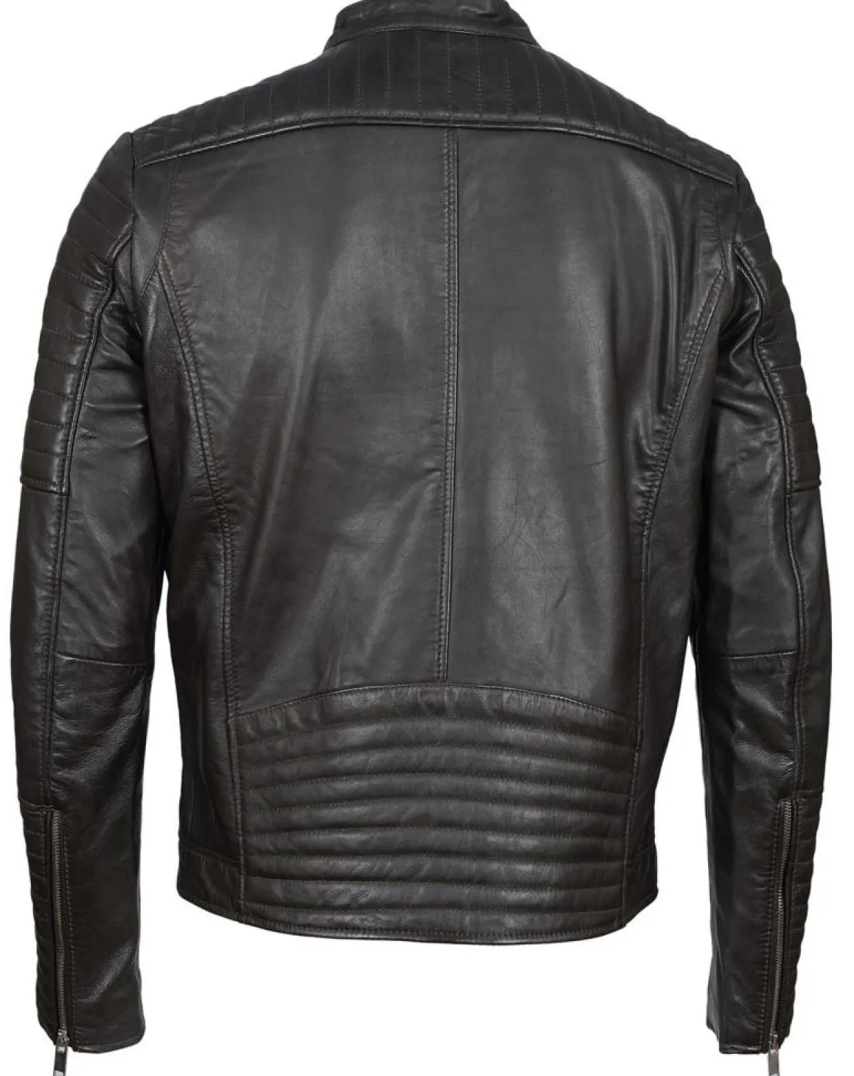 Homme Blue Wellford Vestes, Blousons^Blouson Biker en Cuir Junior marron