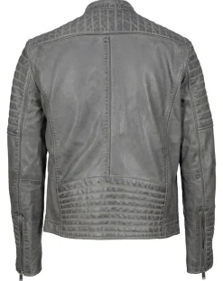 Homme Blue Wellford Vestes, Blousons^Blouson Biker en Cuir Junior gris