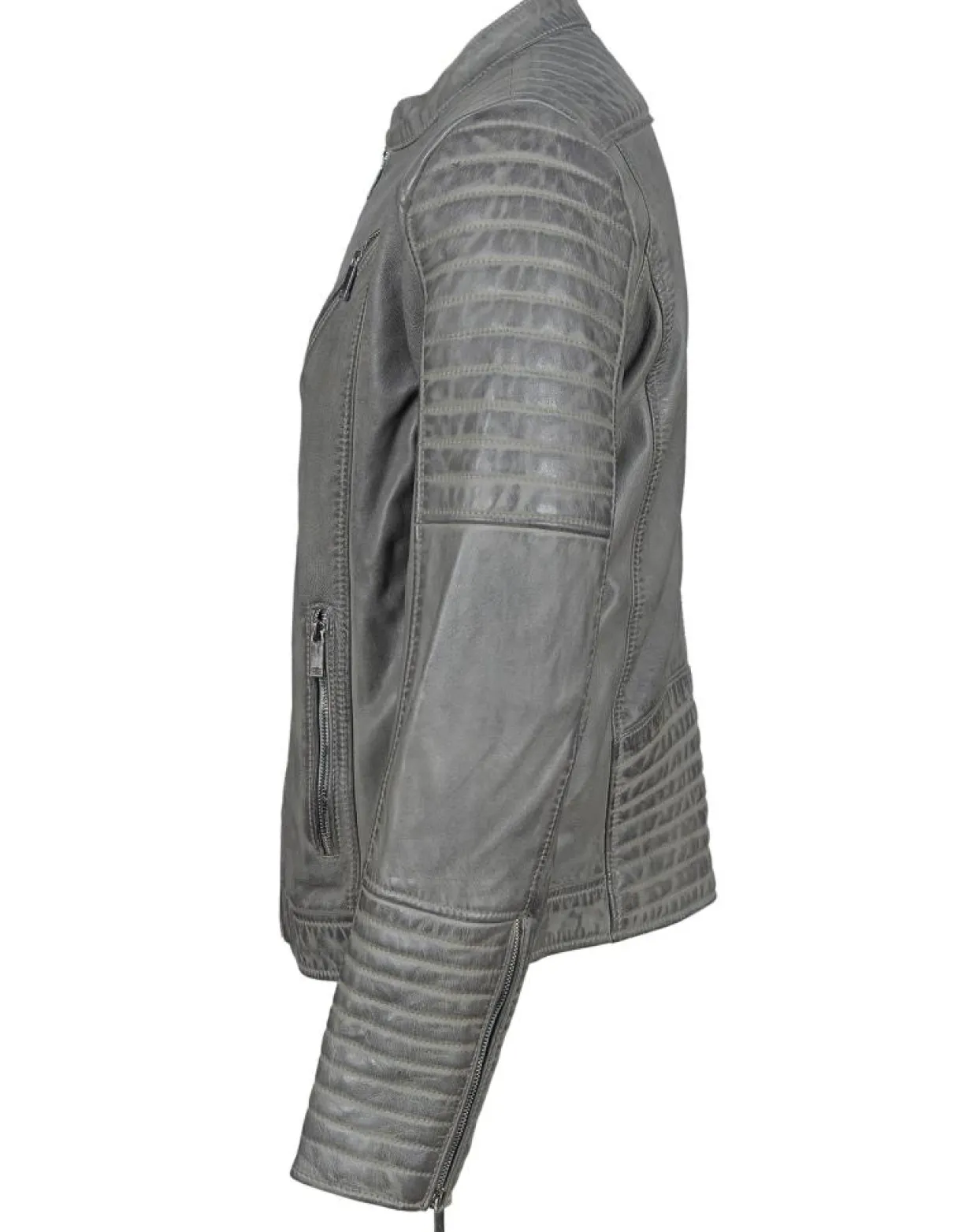 Homme Blue Wellford Vestes, Blousons^Blouson Biker en Cuir Junior gris