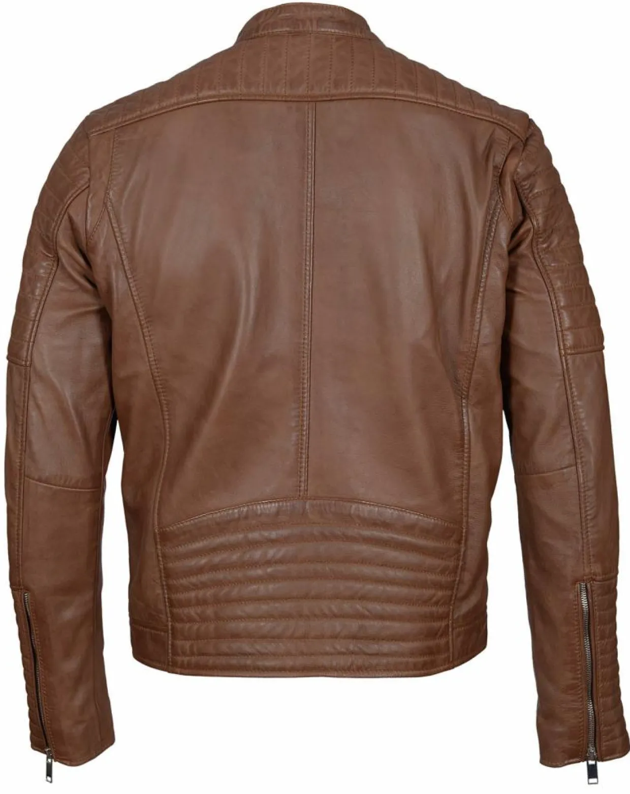 Homme Blue Wellford Vestes, Blousons^Blouson Biker en Cuir Junior cognac