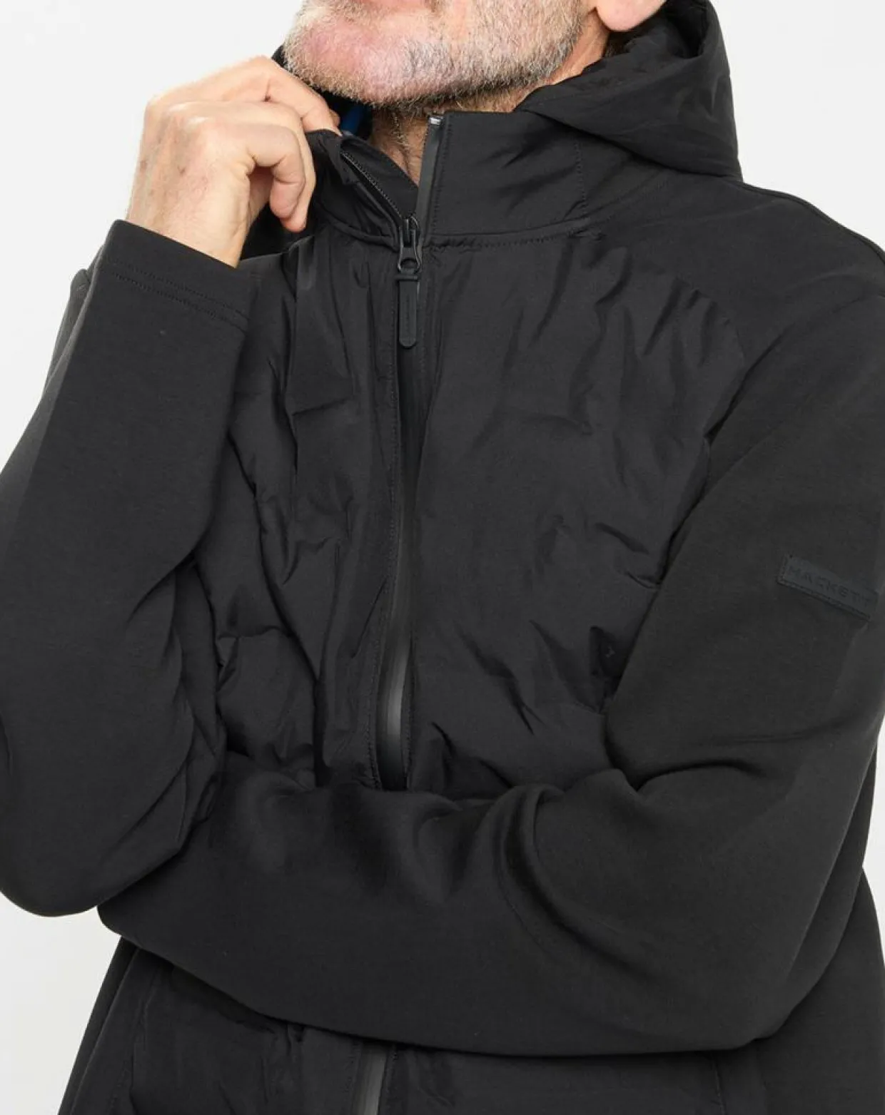 Homme Hackett London Vestes, Blousons^Blouson Bimatière à capuche jersey noir