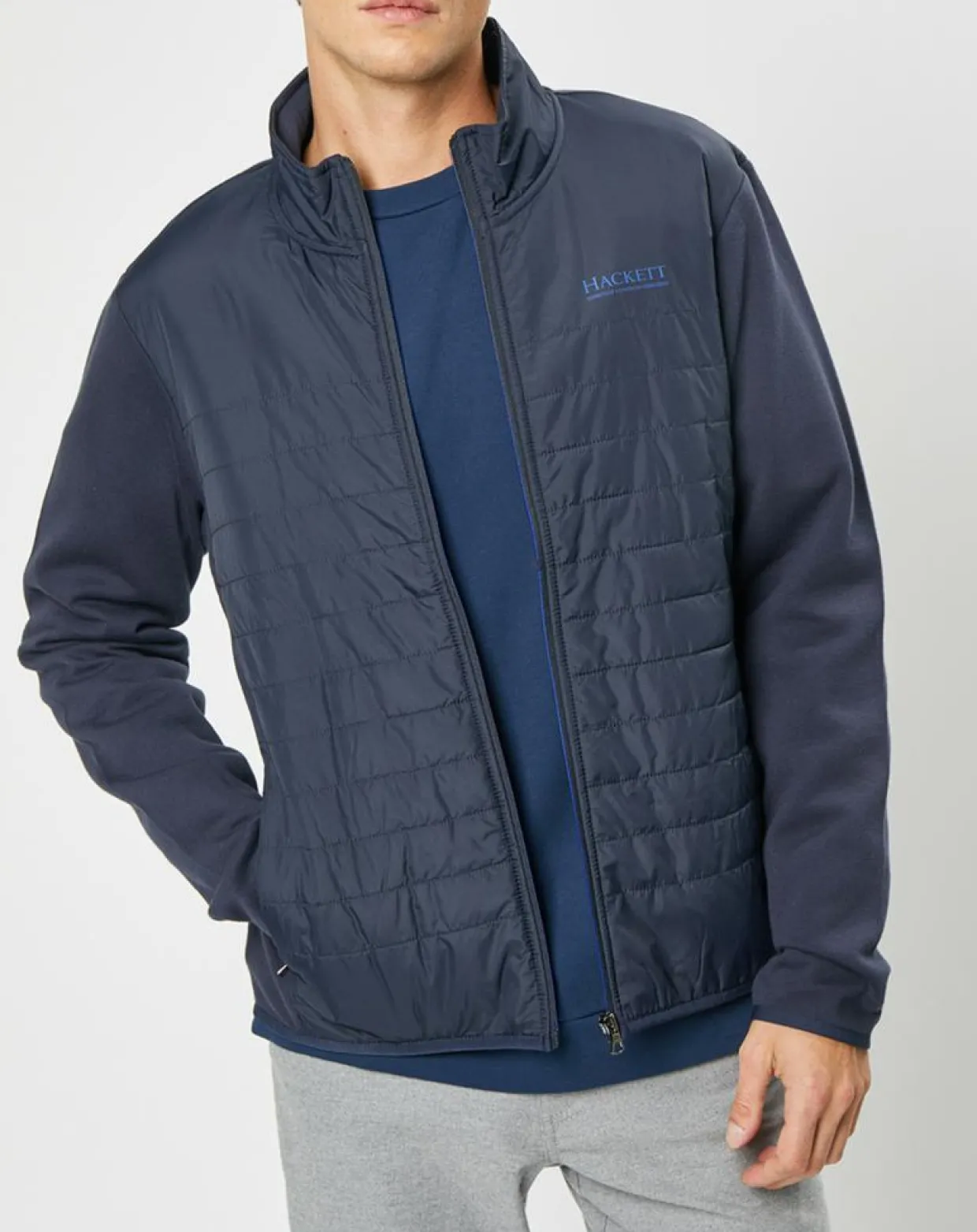 Blouson bi-matière bleu marine-Hackett London Discount