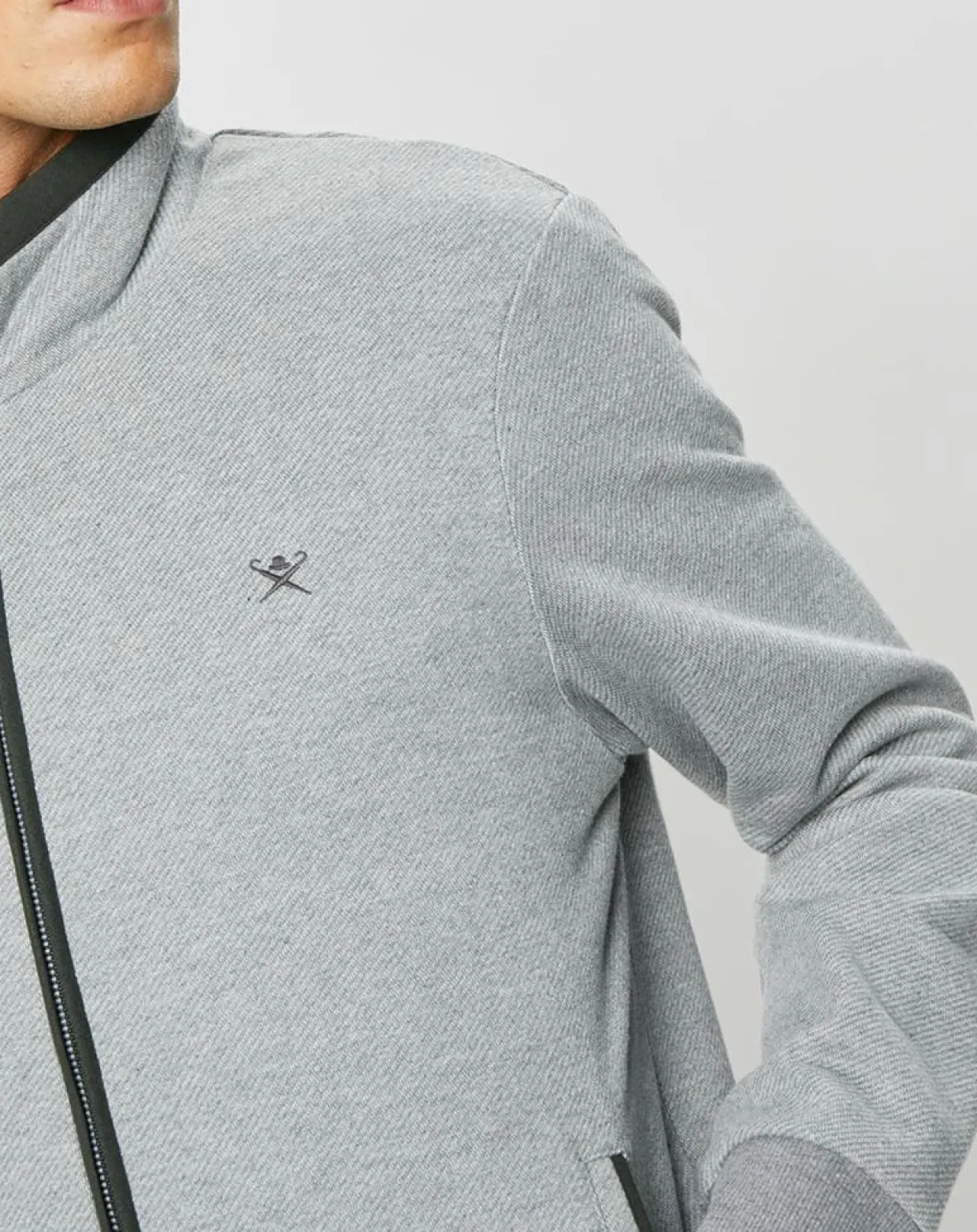 Blouson bi-matière gris clair-Hackett London Online