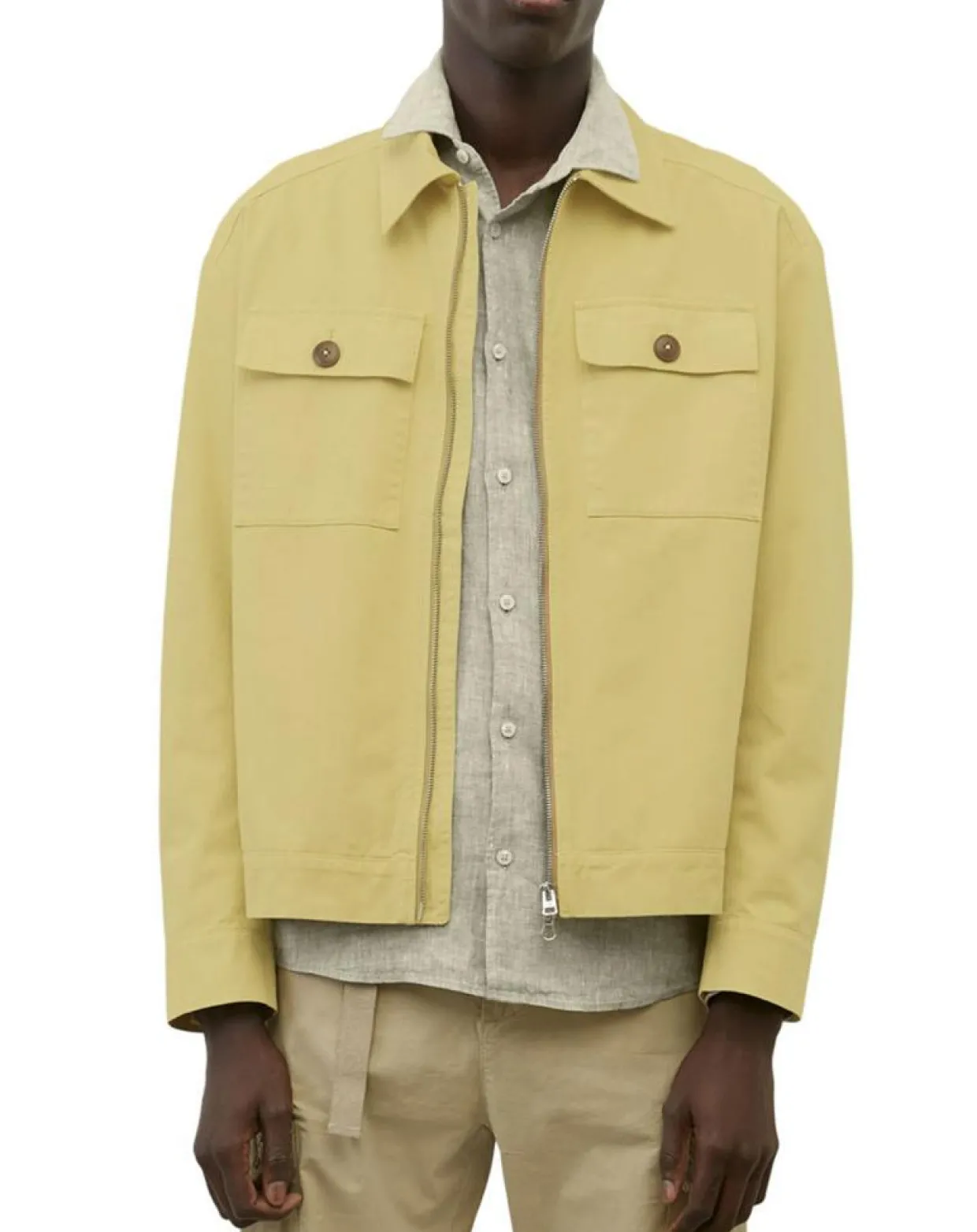 Blouson Coton Organic Double Poche jaune clair-Marc O'Polo Outlet